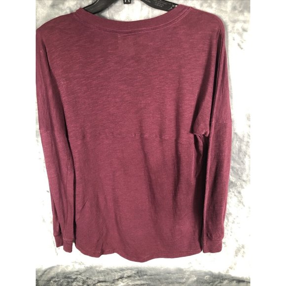 Pink Victoria Secret Shirt Women’s Long Sleeve Burgundy - Picture 6 of 8